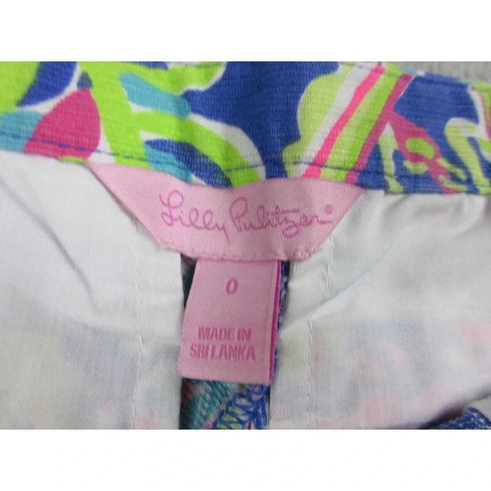 Lilly Pulitzer Magnolia Shorts Womens 0 Blue Toucan Play Scalloped‎ Casual 28x11